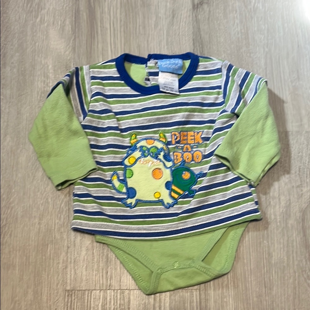 Kids Striped Green One Piece‎